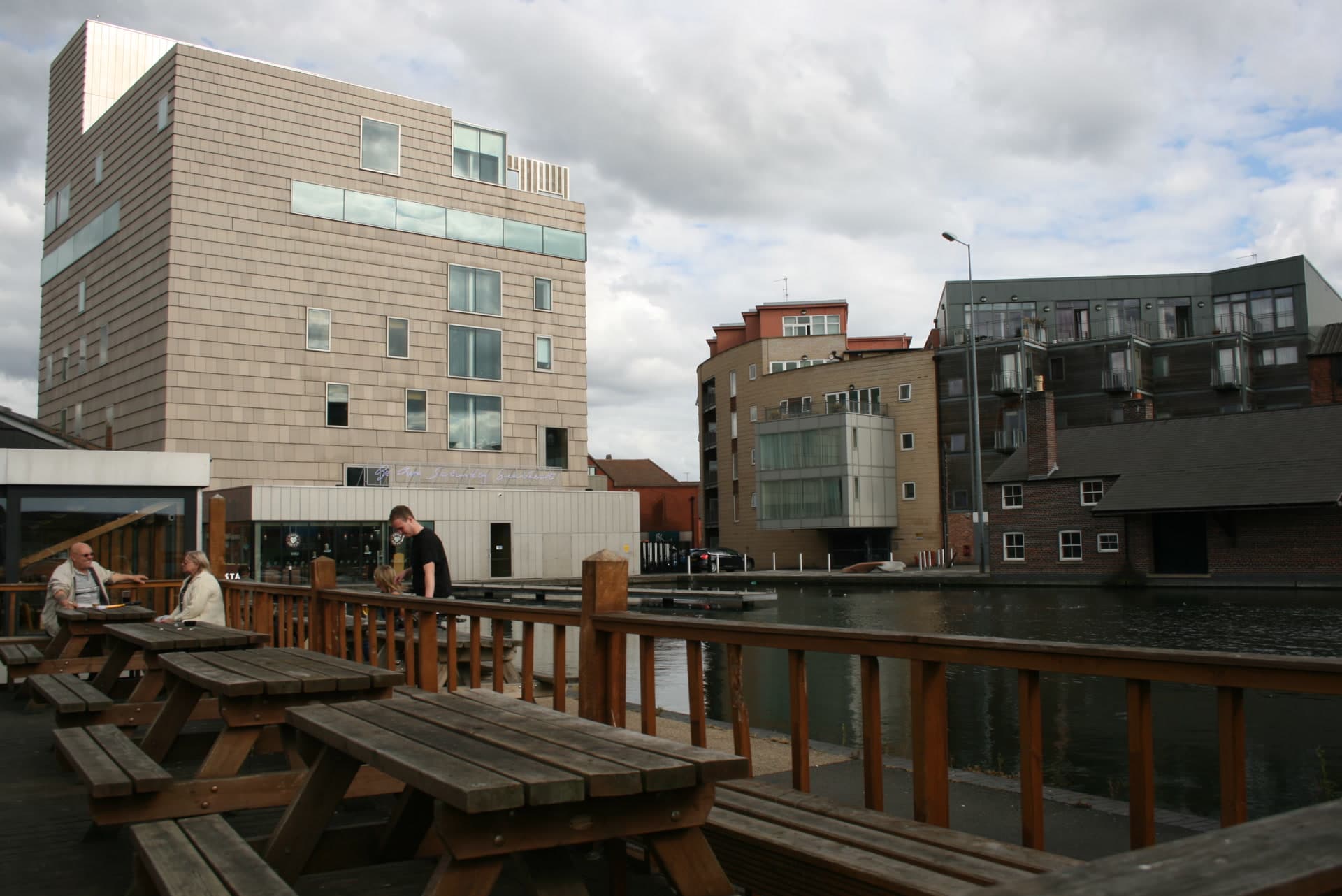 The New Art Gallery from the canal wharf, Walsall